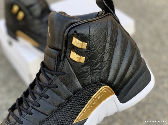 'Reptile' AO6068-007 Jordan Retro Metallic 12 Gold-White Air Black 0618